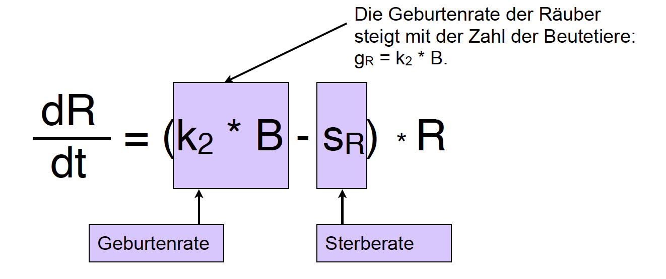 dR/dt = (k2*B - sR) * R