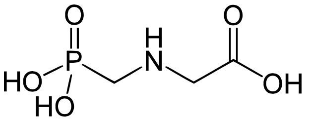 Strukturformel von Glyphosat