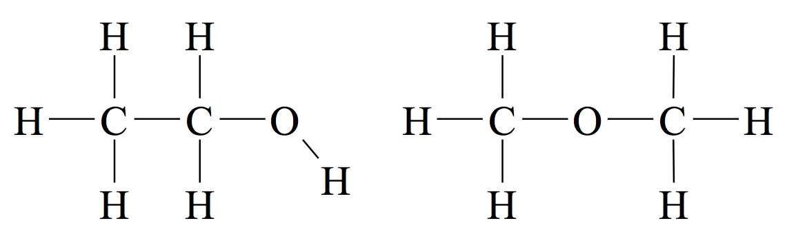 Ethanol und Dimethylether sind Funktionsisomere