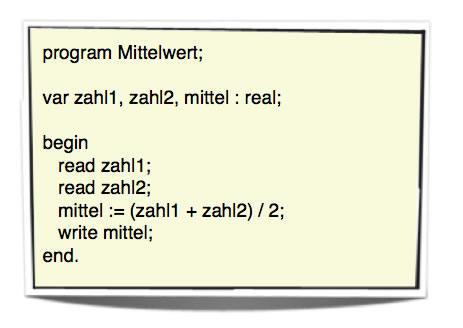 Pseudocode für die Bildung eines Mittelwerts
