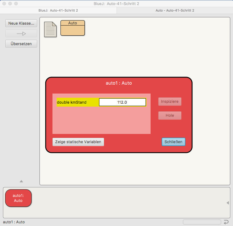 Wir inspizieren nach dem Fahren das Objekt