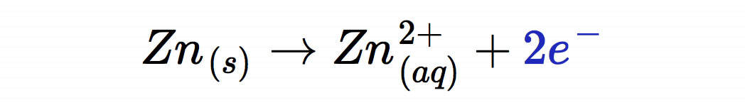 Reaktionsgleichung Zn(s) ---> Zn2+(aq) + 2 e-