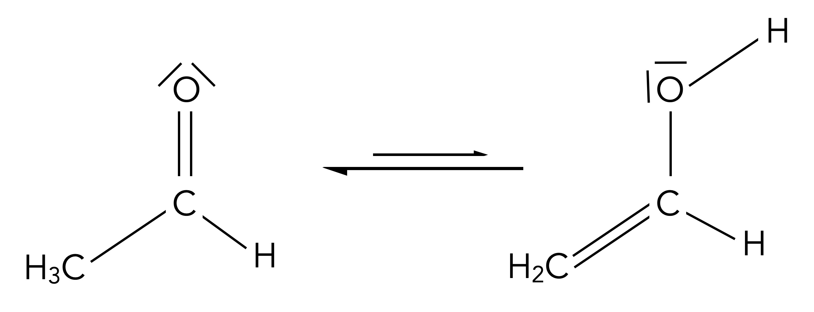 Strukturformel des Acetaldehyds