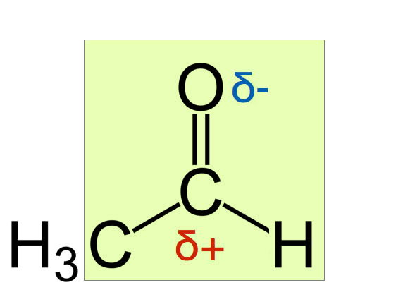 Strukturformel des Acetaldehyds
