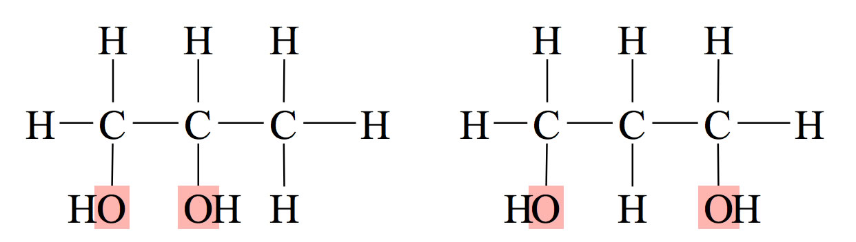 Propan-1,2-diol  und Propan-1,3-diol