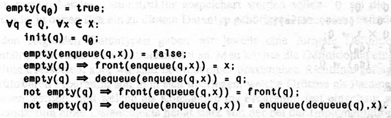 Axiomatische Definition des ADT Queue nach NIEVERGELT