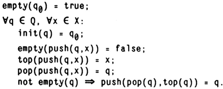 Axiomatische Definition des ADT Stack nach NIEVERGELT